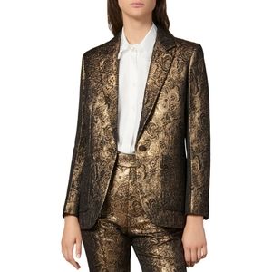 RARE! Sandro Floral Brocade Notch Lapel Blazer